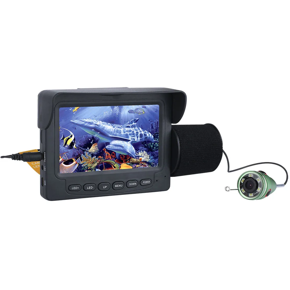 4.3" Underwater Fish Video Camera Kit 15M 30M 1000TVL 12PCS LED Fish Finder Lake 
