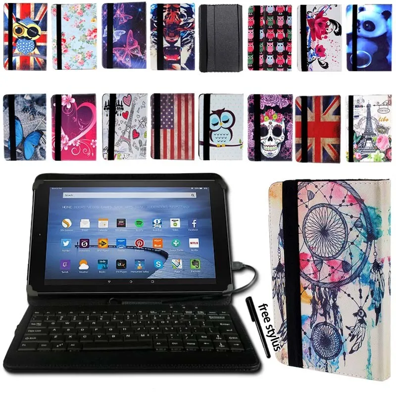 KK & LL для Amazon Fire HD 8 (6/7/8 поколения выпуск 2016 2017 2018) Кожаная подставка планшета чехол