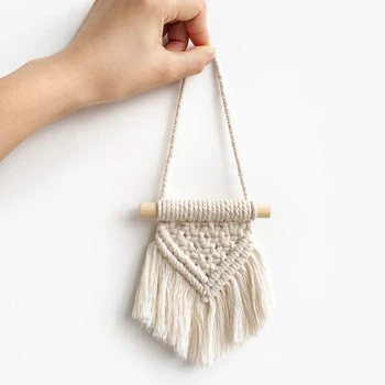 

Mini Tassel Wall Hanging Holiday Decoration Bohemian Geometric Weaving Children's Room Bedroom Living Room Decoration