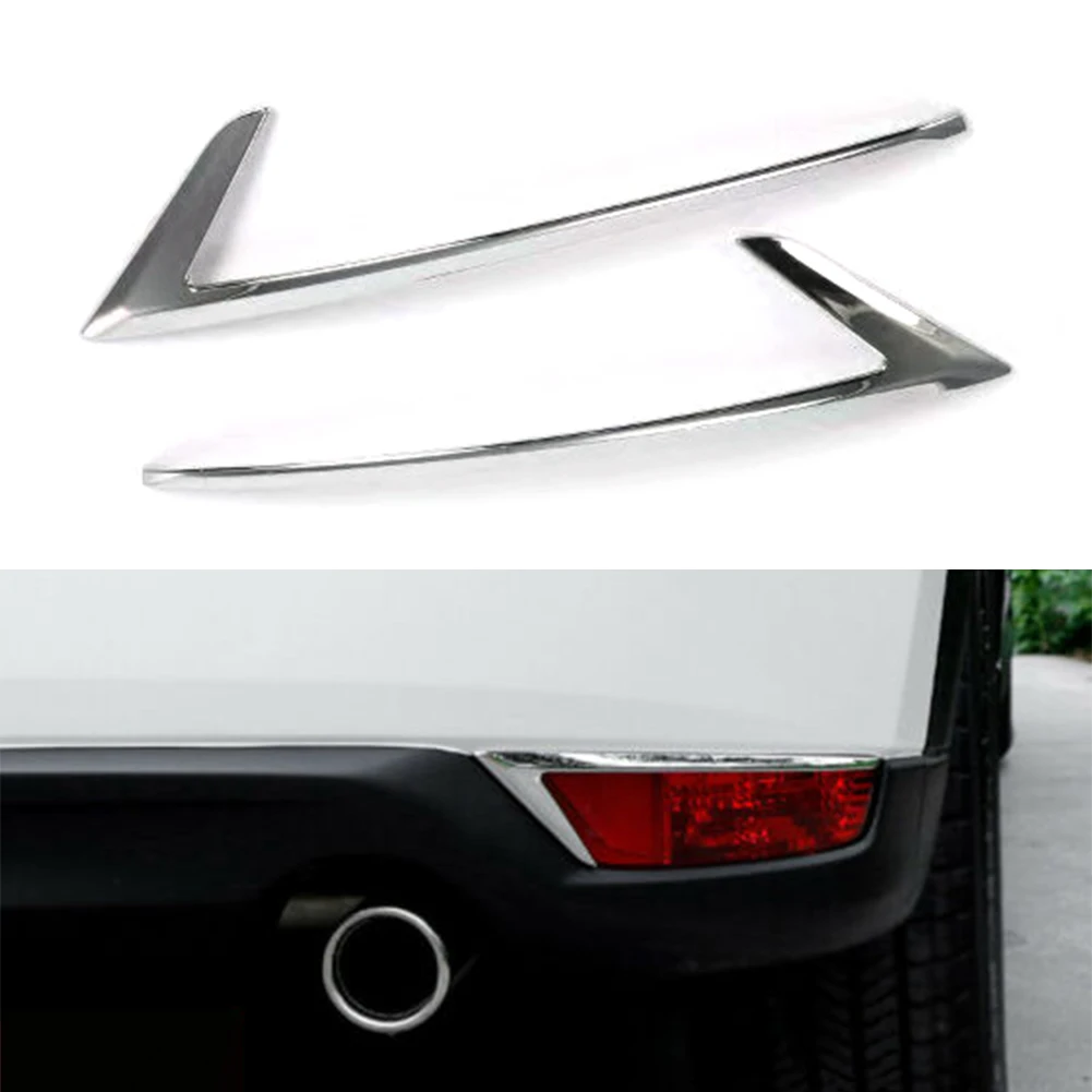 

2x Auto Rear Bumper Fog Light Lamp Cover Decorated Trim For Mazda CX-5 CX5 2017 2018 2019 2021 ABS Plastic Chrome