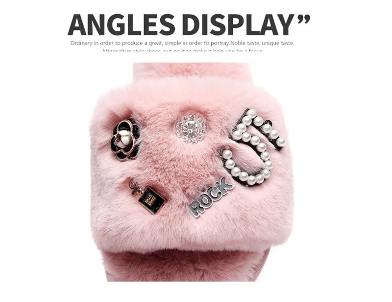 Winter Home Slippers Women Fur Plush Sandals Hello Kitty Woman Indoor Slippers House Shoes Socofy Platform Shoes Potato Slippers