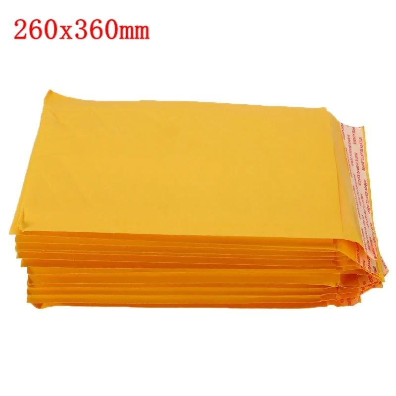 20 шт./лот разных Размеры пересылая желтый крафт-бумаги Бумага воздушно-пузырчатой упаковке мешок влагостойкий само-уплотнения транспортировочные пакеты Прямая - Цвет: 260x360mm
