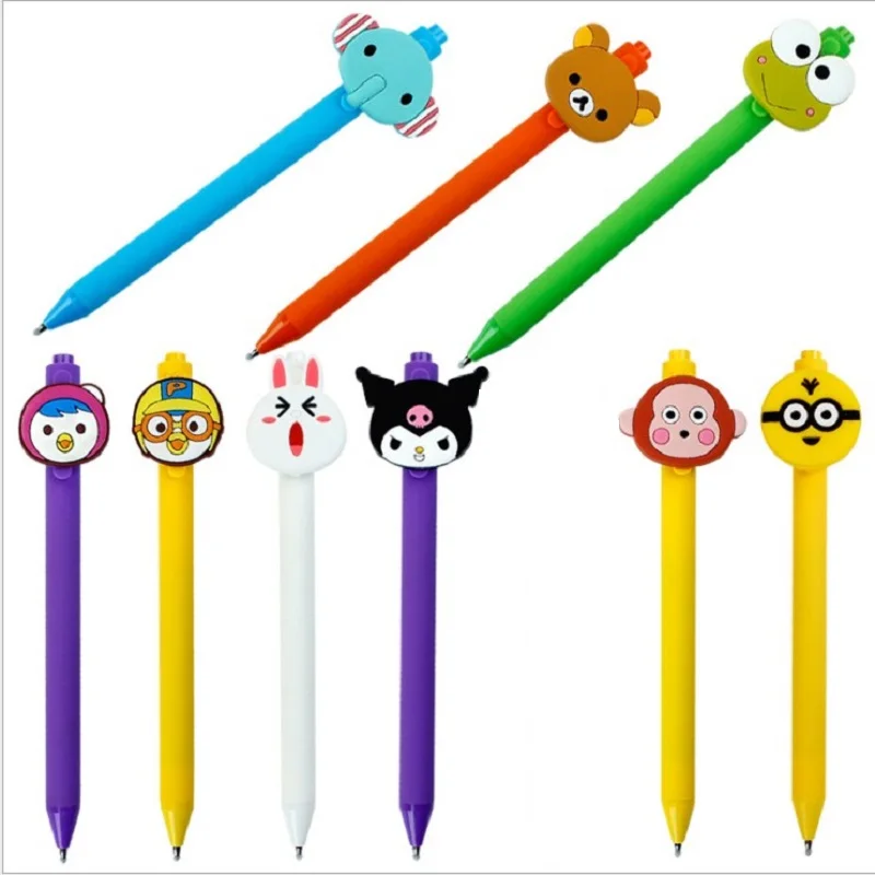 Корея Pororo Kumamon форма конфетный цвет, матовый 0,5 мм черная гелиевая ручка для обучения канцелярские принадлежности шариковая ручка для детей