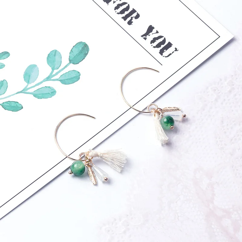 

Korean Tassel Earrings New Statement Earrings Temperament Fresh C Word Earrings Drop Earing Jewelry Fairy Literary Forest Female