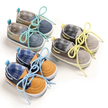 

Newst Baby Canvas Sneaker For Newborn Sport Shoes For Baby Boys Girls Infant Toddler Mixed Colors Lace-up First Walkers 0-18 M 2