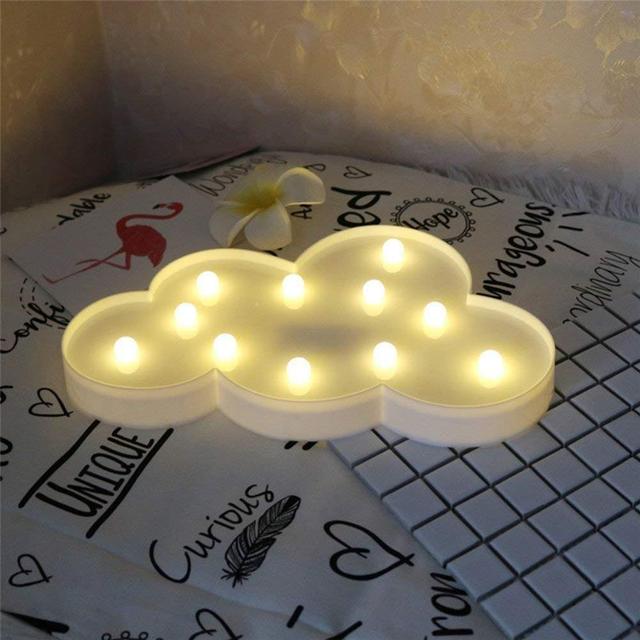 Cloud Star Moon 3D LED Night Light Kids Baby Bedroom Indoor Lighting Decoration Lamp Desk Table Lamps Christmas Gifts