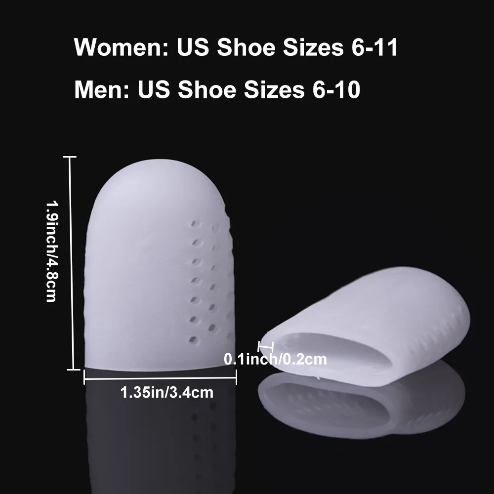 2Pcs Big Toe Separators  Silicone Toe Covers tube with Holes for Corns Calluses Blister New Breathable Toe Protector C1570