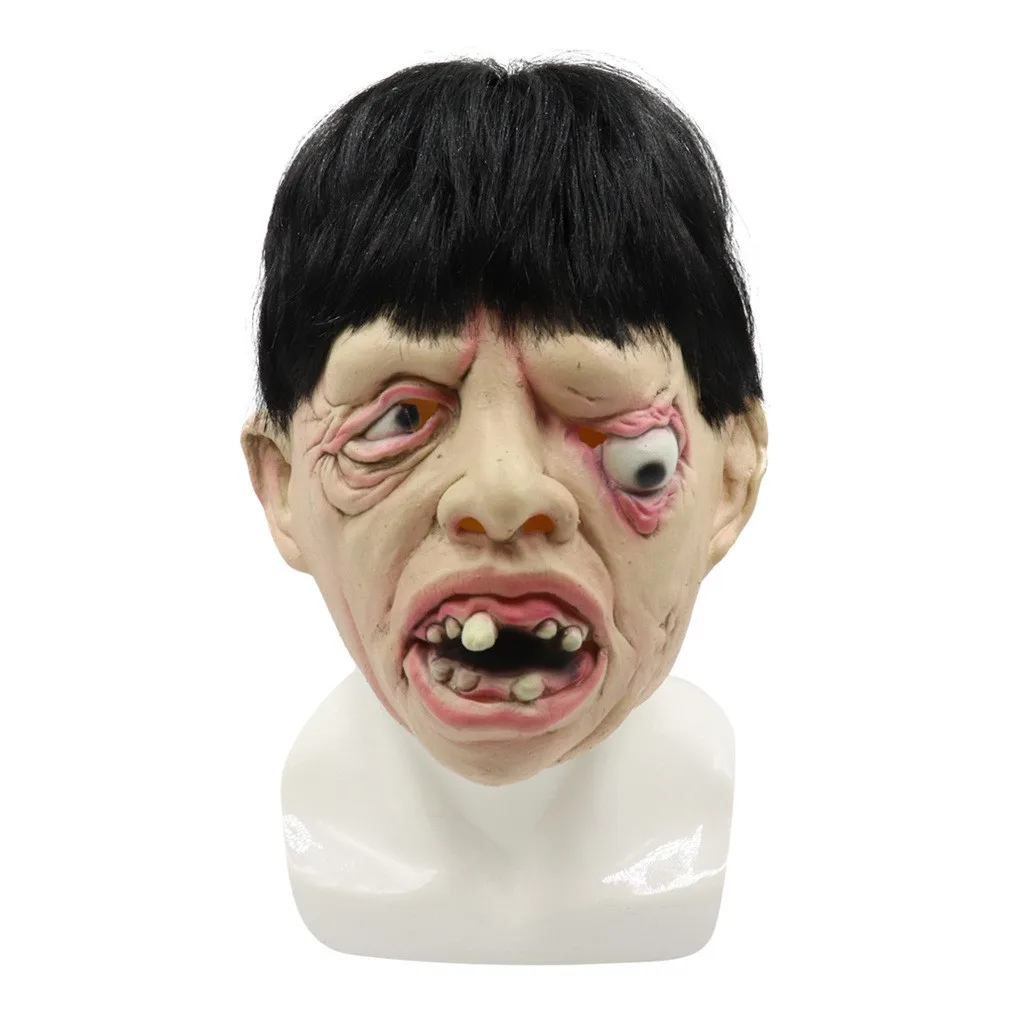 

Carnival Years Party Halloween Halloween Full Head Mask Latex Scary Toothy One eyed person Mask Horror Creepy free shipping D4