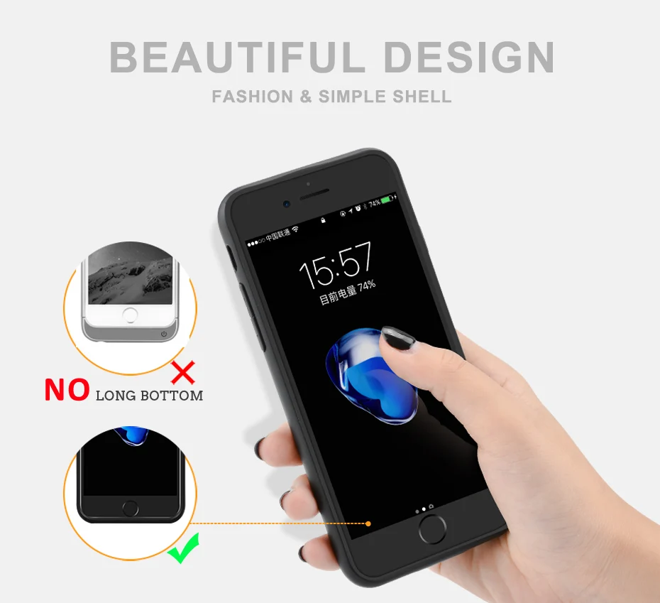HORUG Battery Charger Case For iPhone 6 7 8 6s Plus Battery Case Power Bank Charging Cases Charger Ultra Slim External Back Pack (9)