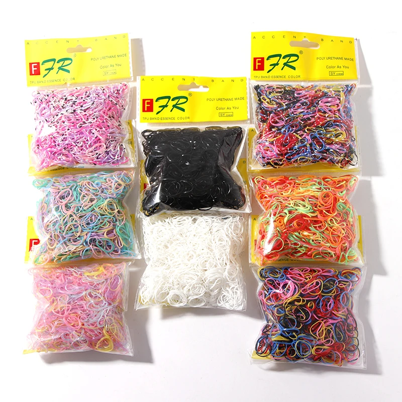 

1000Pcs/set Cute Girls Colourful Scrunchie Disposable Elastic Hair Bands Ponytail Holder Rubber Band Scrunchies Hair Accessories