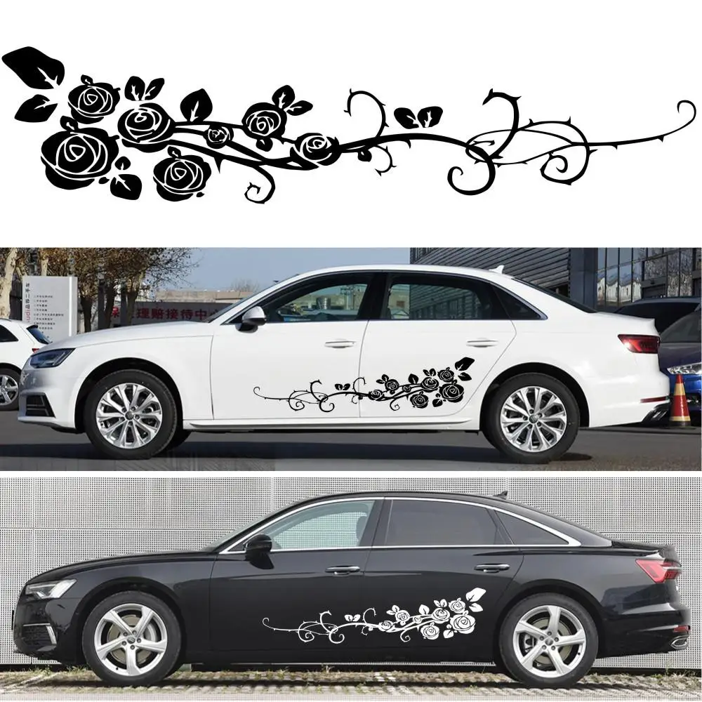 2pcsArtDesignRoseflowerCarStickersCarSideDoorDecoration
