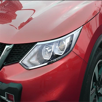 

WELKINRY car auto cover for Nissan Qashqai 2014 2015 2016 2017 ABS chrome front head lamp light trim