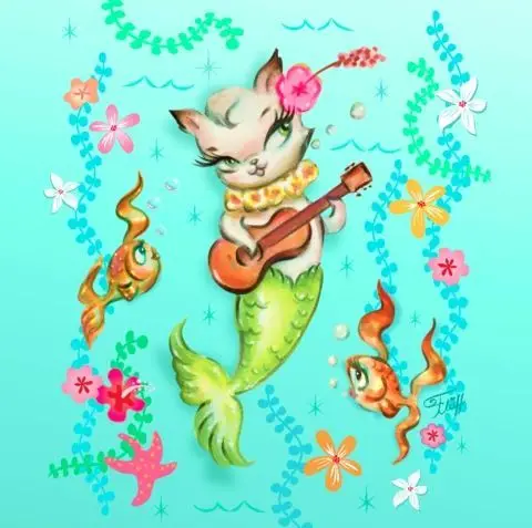 Рождественская маленькая кошка Русалочка высечка Новинка 2019 штампы Скрапбукинг