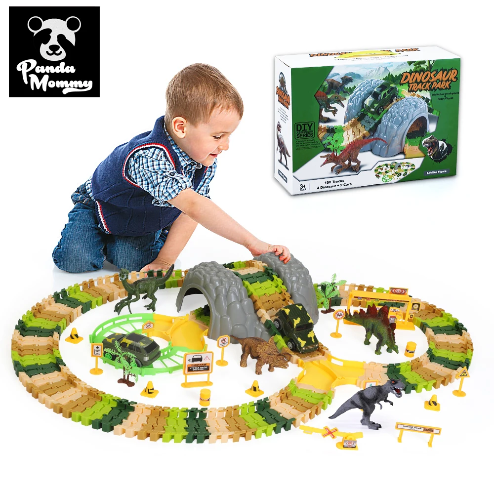 

DIY Racing Run Track Dinosaur Toys Educational Rail Car Toys for Children Christmas Gift