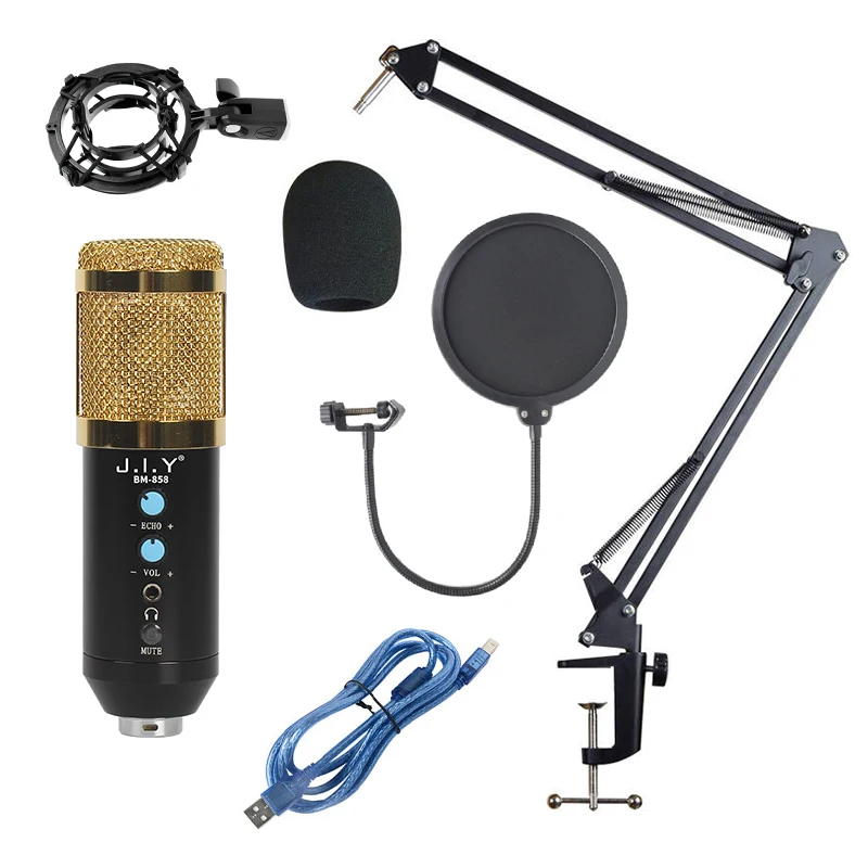 Professional Condenser USB BM858 Studio Microphone Vocal PC Recording