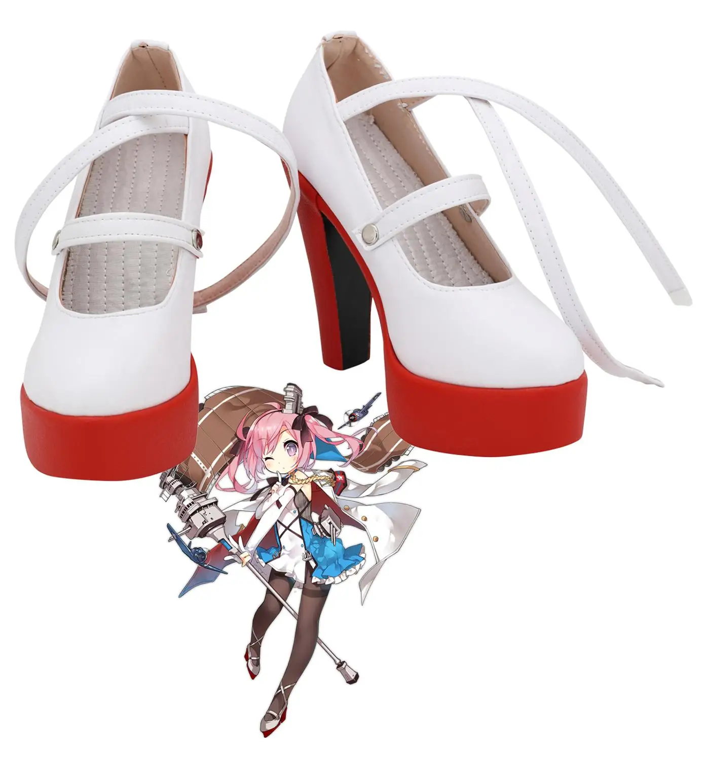 

Azur Lane USS Saratoga Cosplay Shoes High Heel Boots Custom Made for Unisex