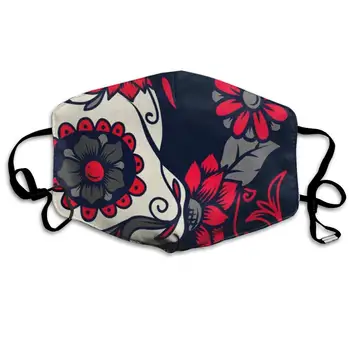 

Garde Art Studio Soft Mouth Cover Mask Face Masks, Unisex Washable Dust/Mask, Pink Sugar Skull Flowers Air Fog with Earloops