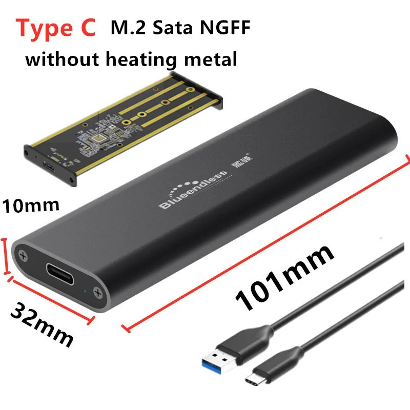 PCIE M.2 NVME GEN2 10Gbps SATA NGFF 6Gbps Case USB SSD Enclosure Type C USB 3.1 SSD Case NVME Hard Disk Enclosure HDD Case best external hard drive enclosure HDD Box Enclosures