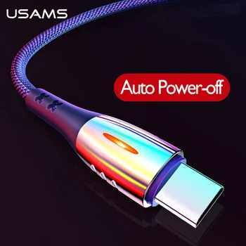 

USAMS Smart Power off QC3.0 Type C Charging protection Cable For Samsung Huawei Xiaomi USB C Cable Auto Disconnect Type-c Cable