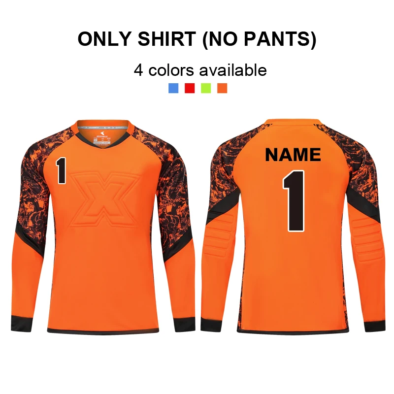 shirt DIY 4 colors Костюм для детей и взрослых, форма вратаря, футбольные майки, штаны, Футбольная Одежда, тренировочная форма, Защитные комплекты, индивидуальная печать - Цвет: shirt DIY 4 colors