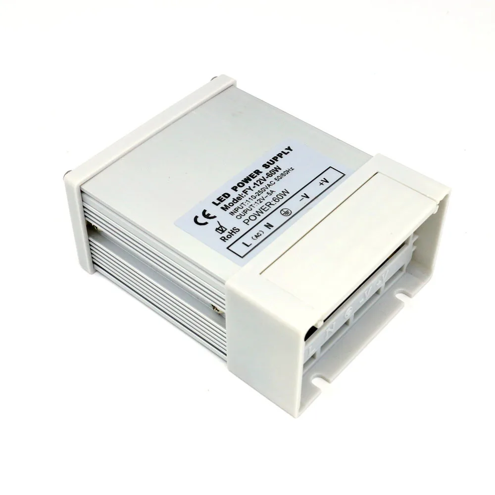ANDRISE открытый непромокаемый Ac к Dc 12v импульсный источник питания 12v 5a 60w Трансформатор питания для светодиодных ламп
