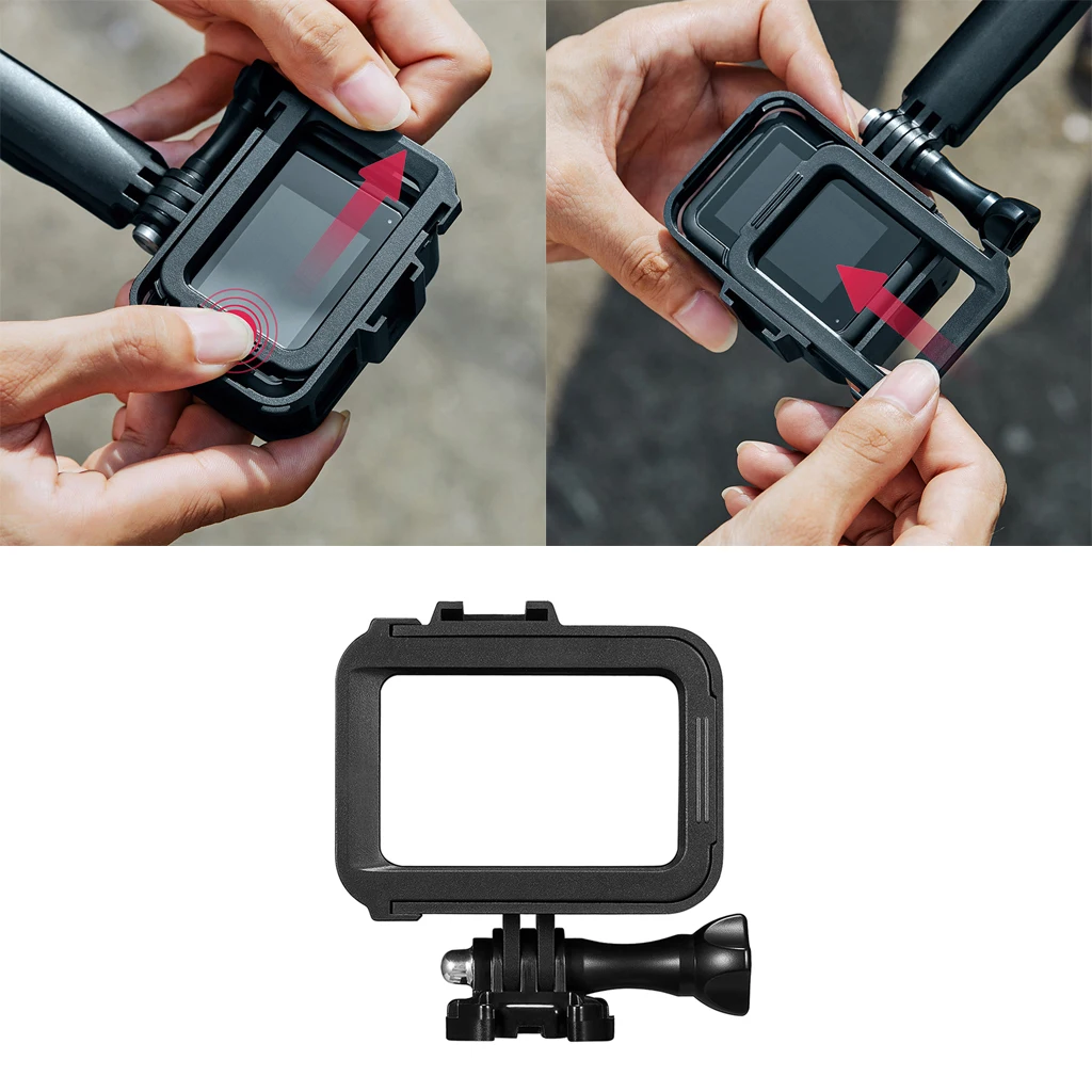 Protective Frame Case Standard Housing Shell Protector + Long Screw + Base Mount for Go Pro Hero 8 Black