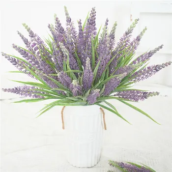 

1 Bunch Big 7 Fork Spray Purple Lavender Artificial Flowers High-grade Fake Flowers Home Wedding Decoration Potted Garden Plants