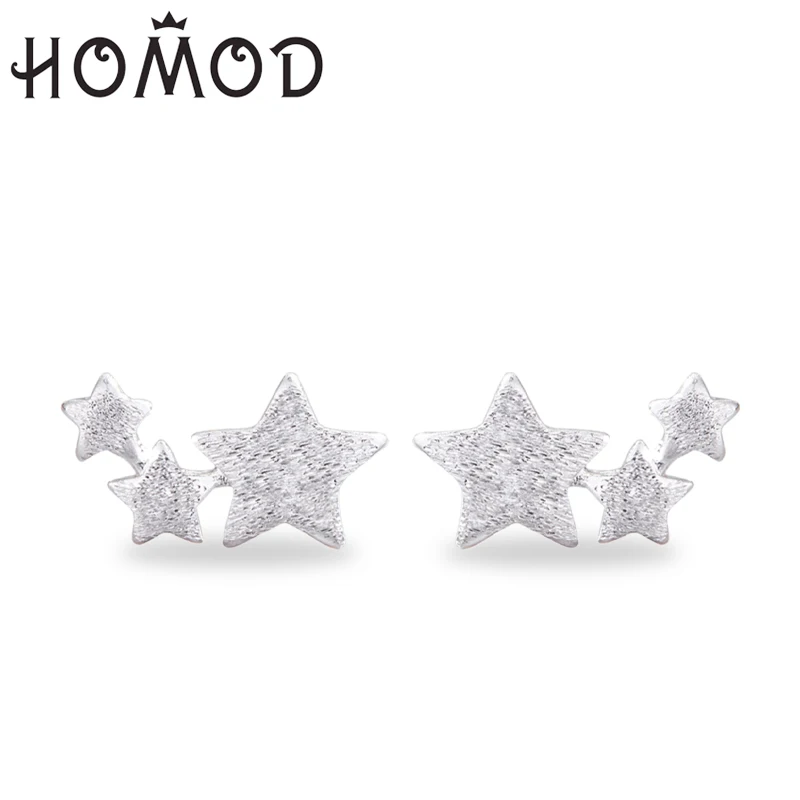 

HOMOD Stars Silver Earrings for women Stud earrings Woman INS Style earring beauty girlfriend gift Fashion Jewelry