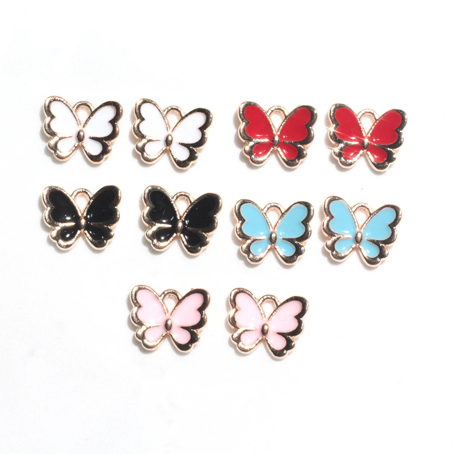Newest 10Pcs 10*13mm Pretty Butterfly Enamel Charms For DIY Jewelry Making Women Earrings Necklace Pendants Handcraft Wholesale | Украшения