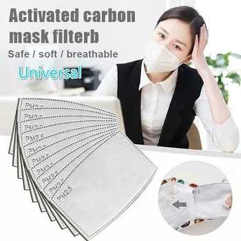 

100Pcs Mask Filter Paper Breathable 6 Layer Anti Dust Mouth Face Mask Carbon Cotton Disposable Filter For DIY Craft Accessories