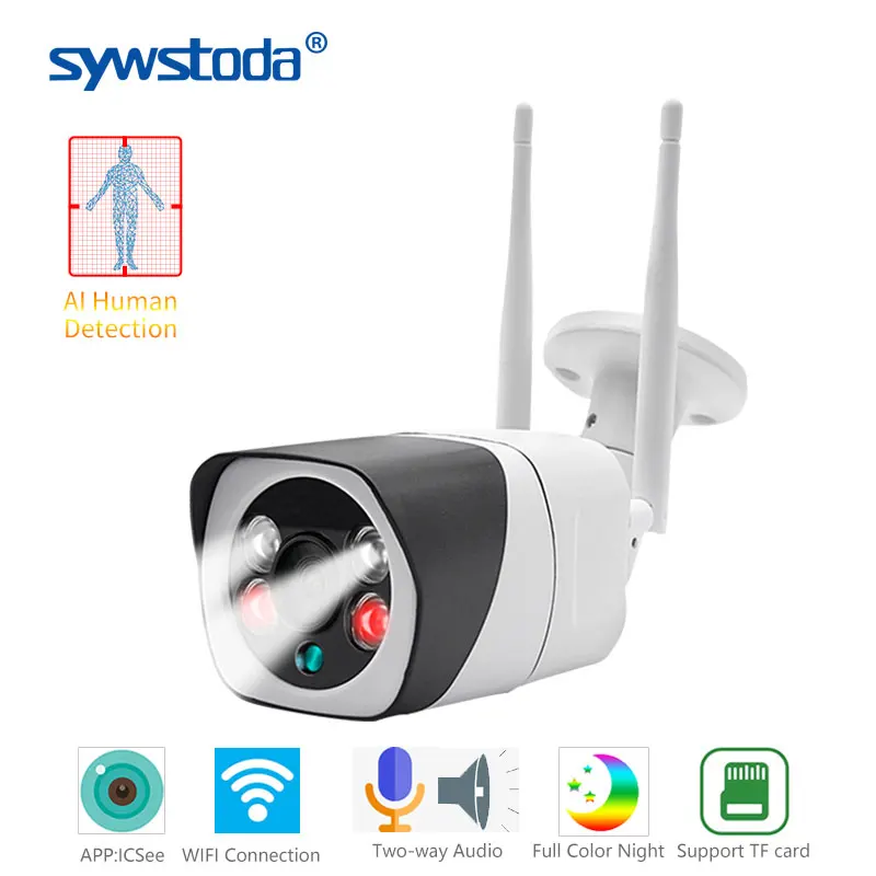 

WIFI IP Camera 1080P Wireless Wired ONVIF P2P CCTV Bullet Outdoor Camera With SD Card Slot Max 64G Optional 5MP