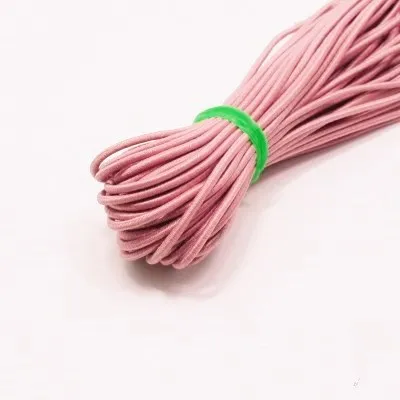 2 мм Экологичный круглый резиновый эластичный шнур эластичные ленты Веревка Ювелирные браслеты изготовление одежды бирка DIY аксессуары для рукоделия - Цвет: Watermelon pink 5M