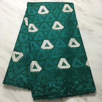 

New African Lace Fabric 2019 French Cord Lace Fabric 3 d flowers Embroidered Nigerian Tulle Lace Fabric With Stones For Wedding