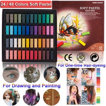

24/48 Color Soft Pastel Pen Colored Chalk Drawing Coloring Hair Dyed Color Make Up Color Paint Set Art Supplies Sticks DIY