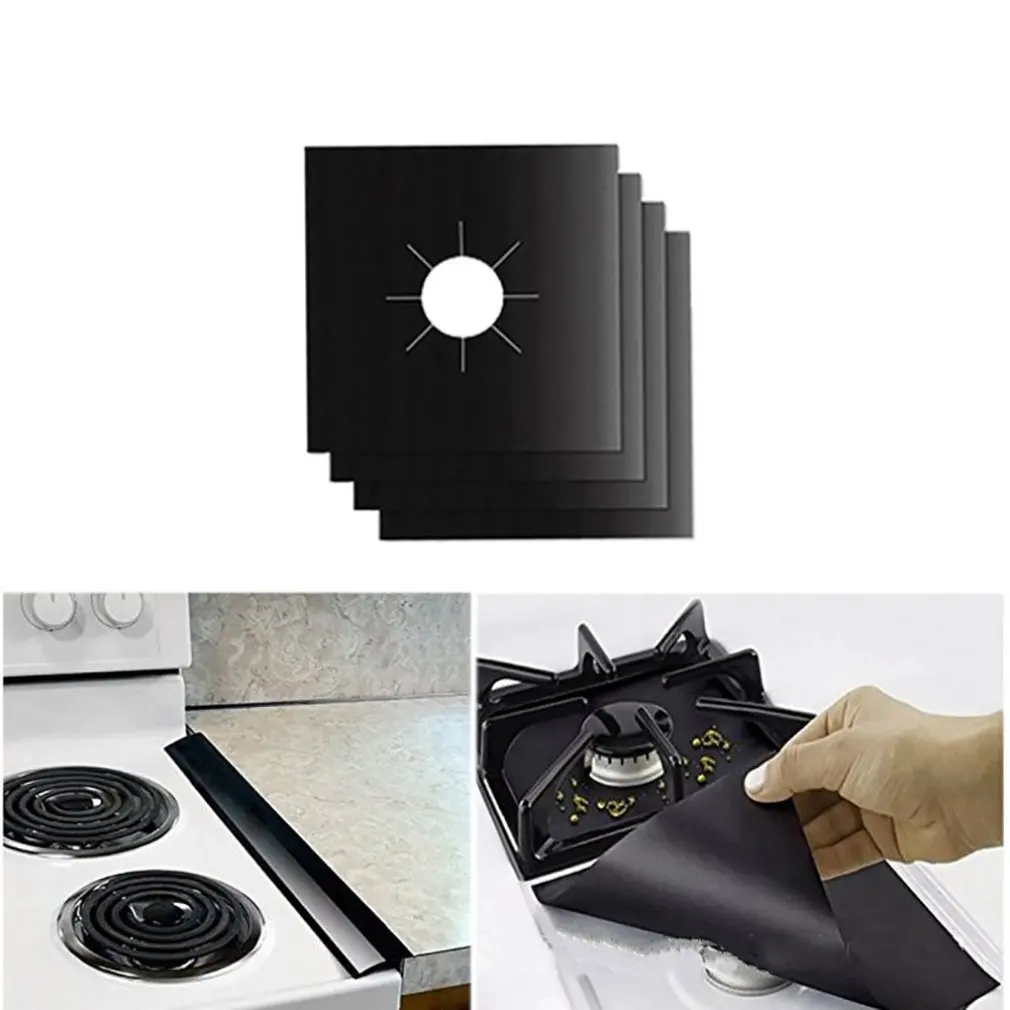 Teflon Gas Stove Protectors Mat Reusable Burner Cover Liner Pad Fire Injuries Protection Pad Cooker Washable Clean Tools