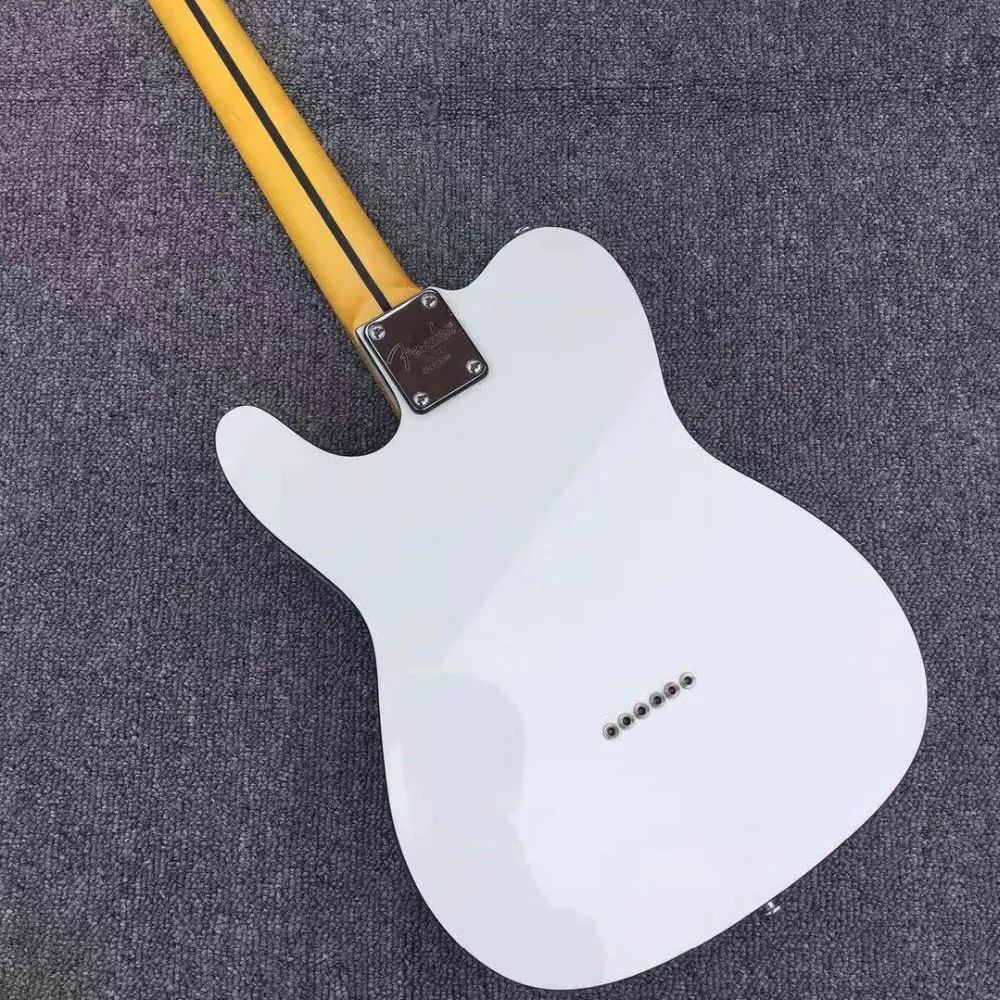Белая электрогитара кленовый гриф высокого качества музыкальные звуковые гитары, фирменные гайки и струны