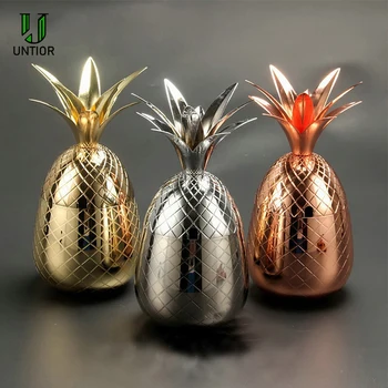 

UNTIOR Pineapple Copper Plated Utensils Cocktail Wine Glass Mixer Creative Unique Mixing Glass Cocktail 500ML Bar Accessories