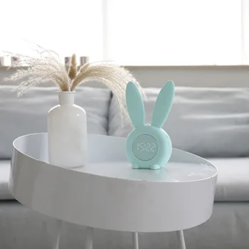 

Night Light Gifts Temperature Display Sleep Trainer Thermometer Rechargeable Kids Alarm Clock Multifunctional Rabbit Shaped