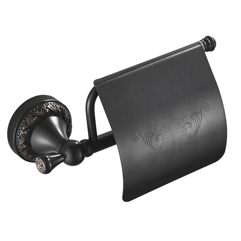 

Modern Black Wall-Mounted Bathtub Hardware Set Luxury Copper Clothes Hook Toilet Paper Towel Bar Bathroom Accessories Set
