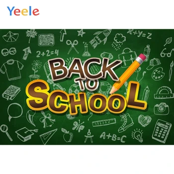 

Yeele Back To School Photocall Blackboard Books Math Photo Background Custom Students Portrait Photo Backdrop for Photo Studio