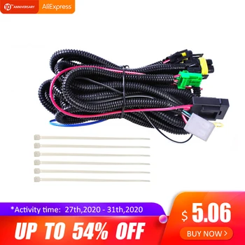 

H11 Fog Light Lamp Wiring Harness Sockets Wire Connector LED Indicators Switch 12V 40A Relay ON/OFF Switch Kits