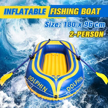 

PVC Inflatable Boat Raft River Lake Dinghy Fishing Boat Pump Thicken Outdoor Fishing Boat With Paddles Foot Pump Set 2Person