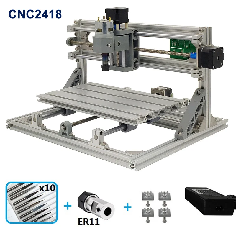 Standard CNC2418 CNC деревообрабатывающий фрезерный станок лазерный гравер GRBL1.1F ER11 Хобби DIY гравировальный станок для дерева PCB ПВХ мини лазерная гравировка - Цвет: Standard