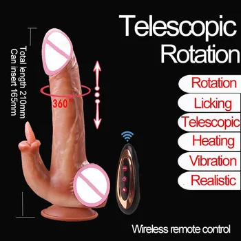 Realistic Dildo Vibrator Thrust Rotation Vibration And Licking Mode Heated Dildo Sucker Clitoral Stimulation Sex Toys For Women 6