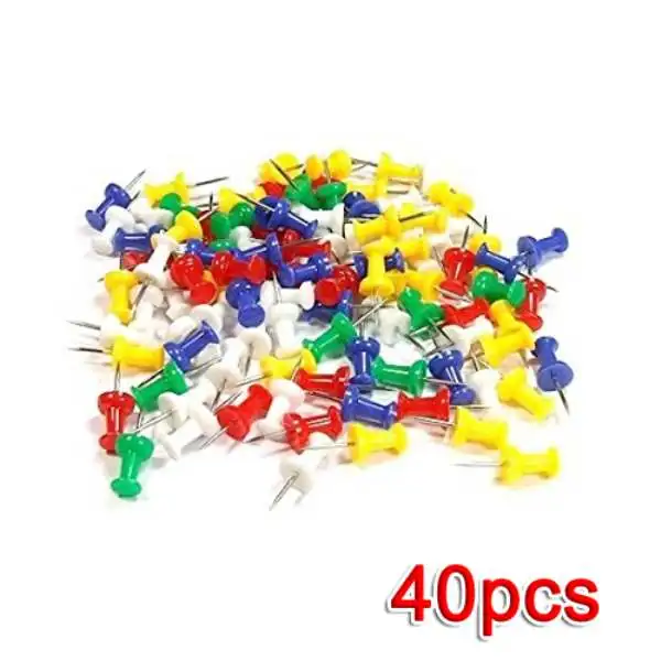 40pcs colorful Прозрачные штифты из прозрачного пластика(упаковка из 40 - Цвет: 40pcs colorful