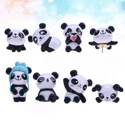 Punaises en plastique Panda, épingle à dessin dessin animé, jeu de broches pour cartes calendrier 8 pièces 