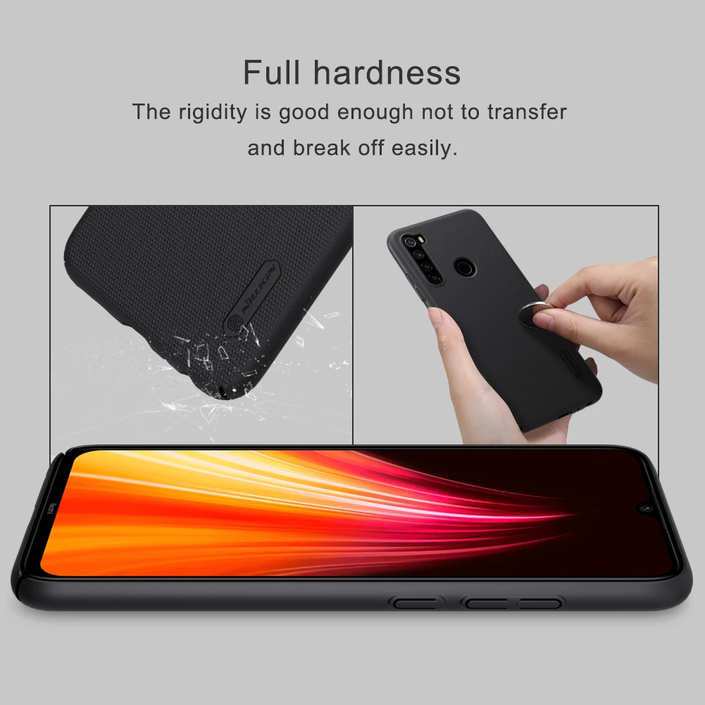 NILLKIN Супер Матовый щит для Xiaomi Redmi Note 8 матовая жесткая задняя крышка с розничной упаковкой анти-телефон с распознаванием отпечатка пальца чехол Капа