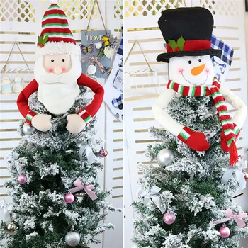 

Christmas Tree Topper Cute Top Hat Winter Party Tree Decorations Old Man Snowman Elk Ornament Christmas Decorations 2020 @CE