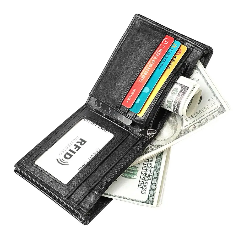 

Chinese Dragon Wallet Vintage Genuine Leather Men's Short Wallets Unique Tiger Crocodile Flower Pattern Folding RFID Card Holder