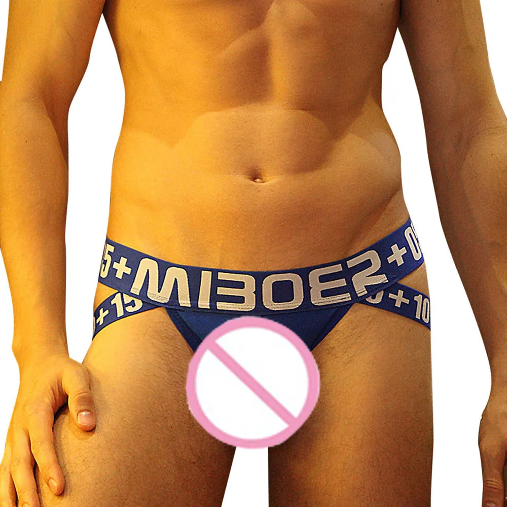 Синий Мужские трусы стринги и стринги с открытой спиной jockstrap Ropa Interior Hombre сексуальное нижнее белье с буквами Мужское нижнее белье - Цвет: Синий